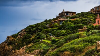 house on a slope