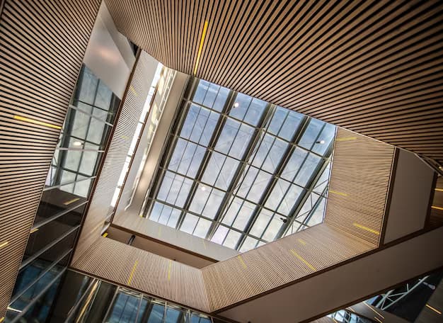 Illuminated staircase in a modern building