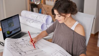 Woman work on project